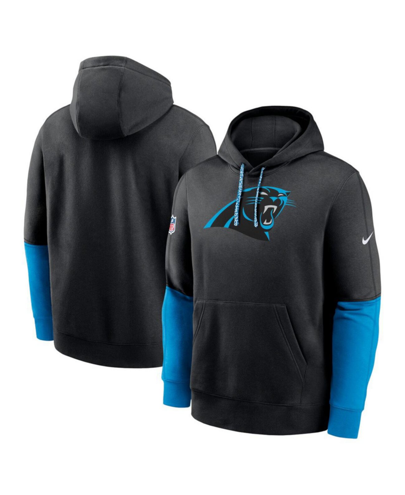 Men's Black Carolina Panthers 2024 Sideline Club Pullover Hoodie Nike