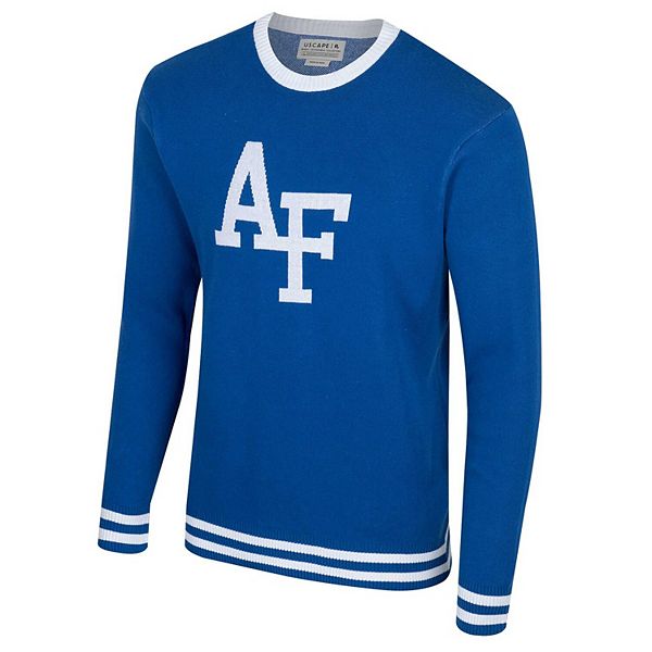 Unisex Uscape Apparel Royal Air Force Falcons Renew Knit Vintage Pullover Sweater Uscape Apparel