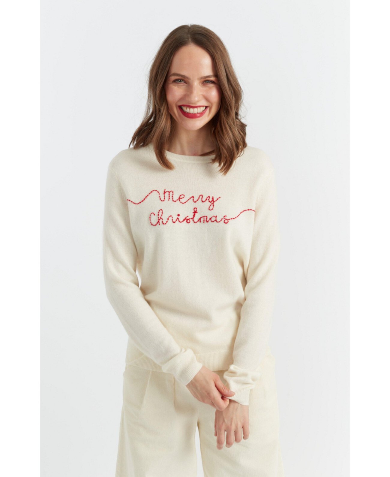 Women's Chinti & Parker Wool-Cashmere Merry Christmas Sweater Chinti and Parker