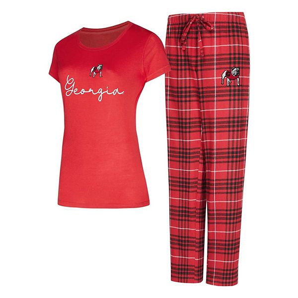 Women's Concepts Sport  Red Georgia Bulldogs Vector T-Shirt & Flannel Pants Sleep Set Unbranded