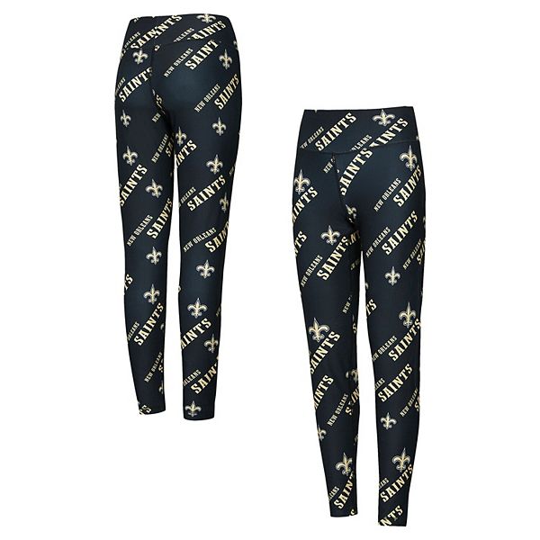 Women's Concepts Sport Black New Orleans Saints Breakthrough Allover Print Knit Leggings Unbranded