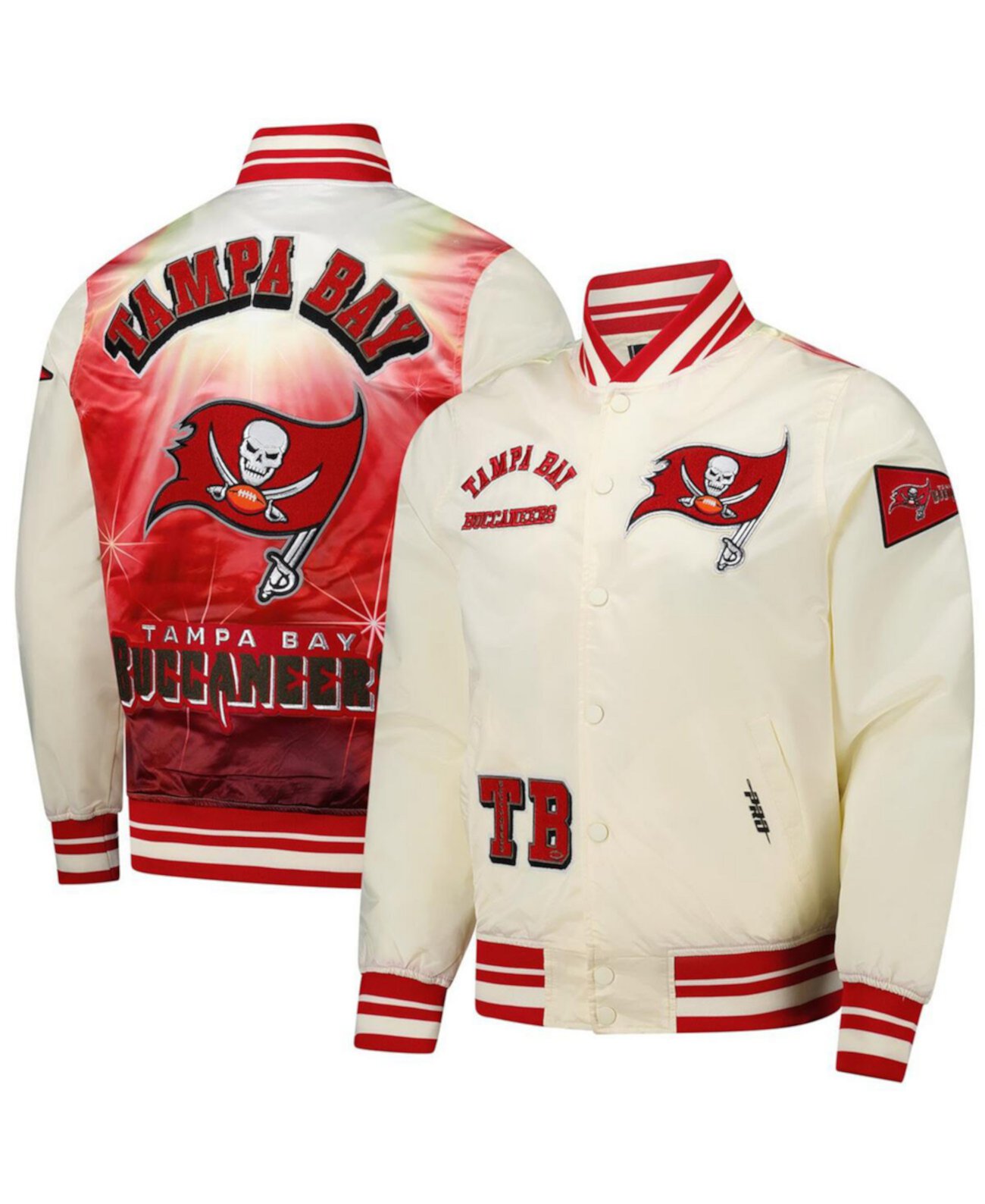 Men's Cream Tampa Bay Buccaneers Sublimated Satin Full-Snap Jacket Pro Standard