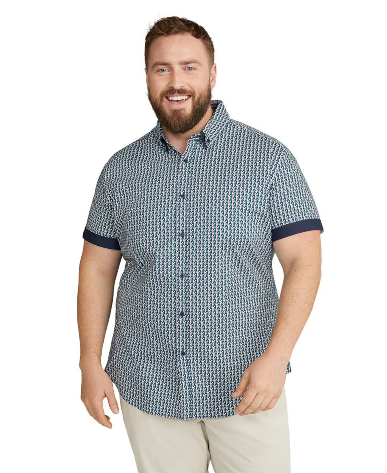 Big & Tall Eagen Print Stretch Shirt Johnny Bigg