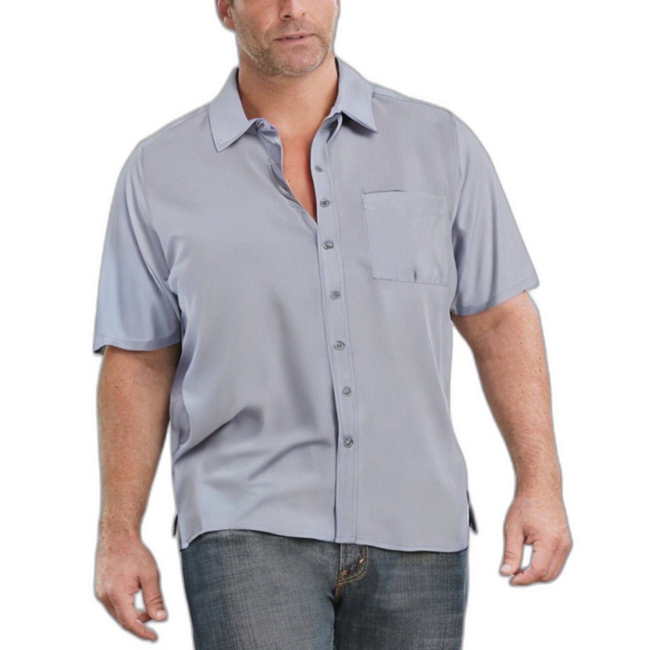 Men's Big & Tall Short Sleeve Performance Button Down Shirt KingSize