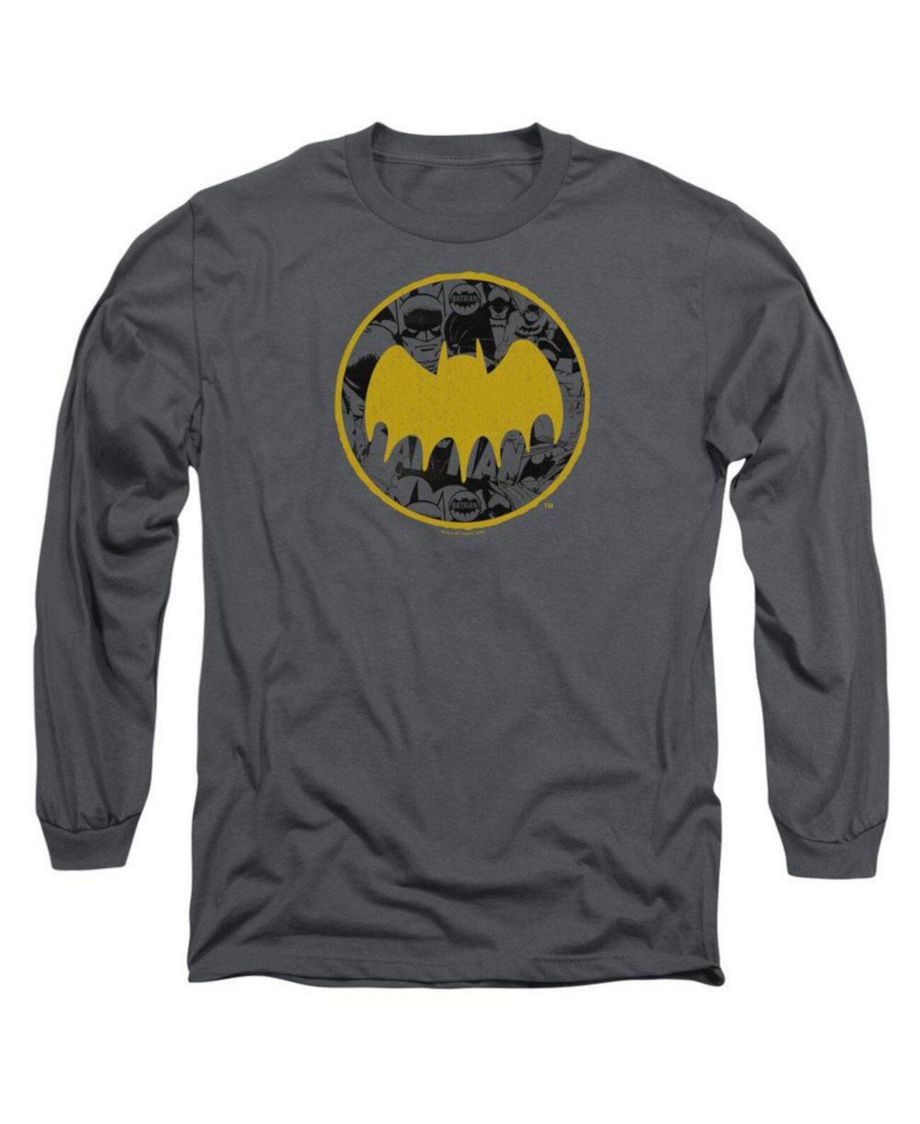 Men's Vintage Symbol Collage Long Sleeve Adult Tee / T-Shirt Batman