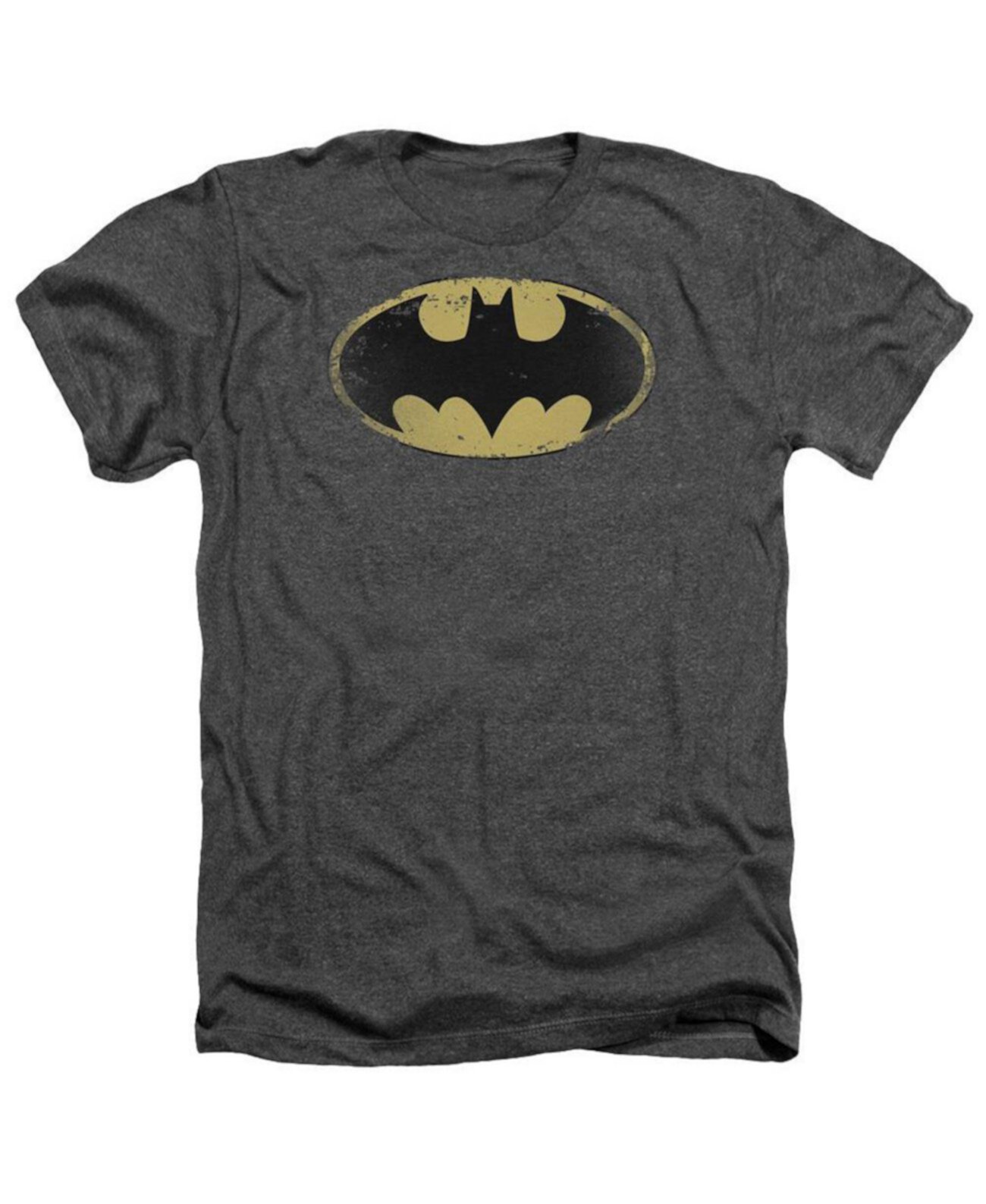 Men's Distressed Shield Adult Heather Tee / T-Shirt Batman