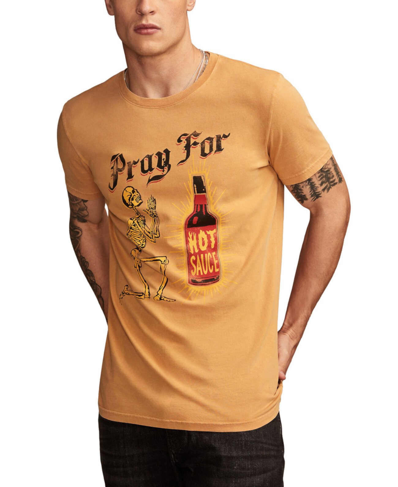 Men's Pray for Hot Sauce Shirt Lucky Brand