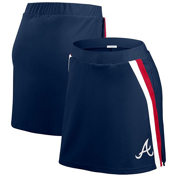 Women's WEAR by Erin Andrews Navy Atlanta Braves Stripes Skort WEAR by Erin Andrews