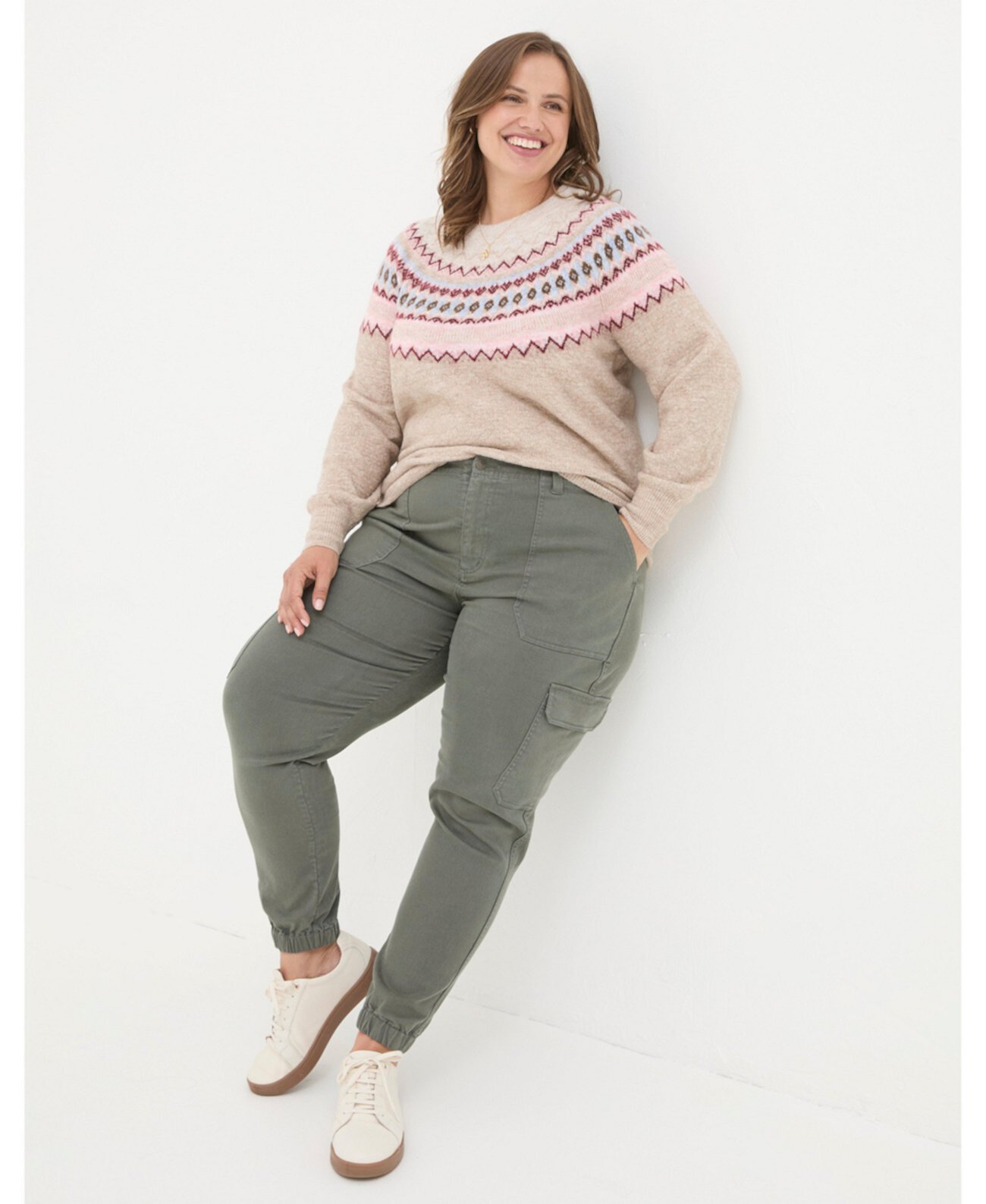 Plus Size Wild Fairisle Yoke Sweater FatFace