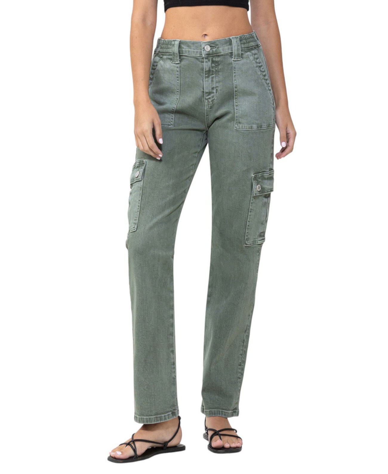 Women's High Rise Cargo Straight Jeans Vervet