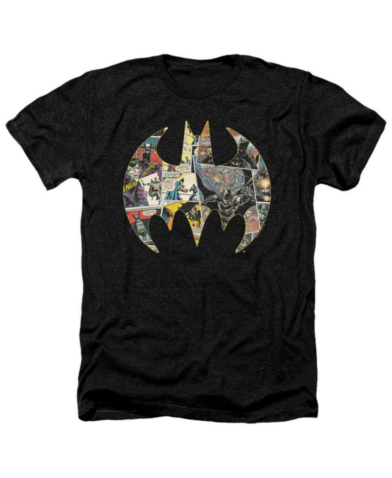 Men's Collage Shield Adult Heather Tee / T-Shirt Batman