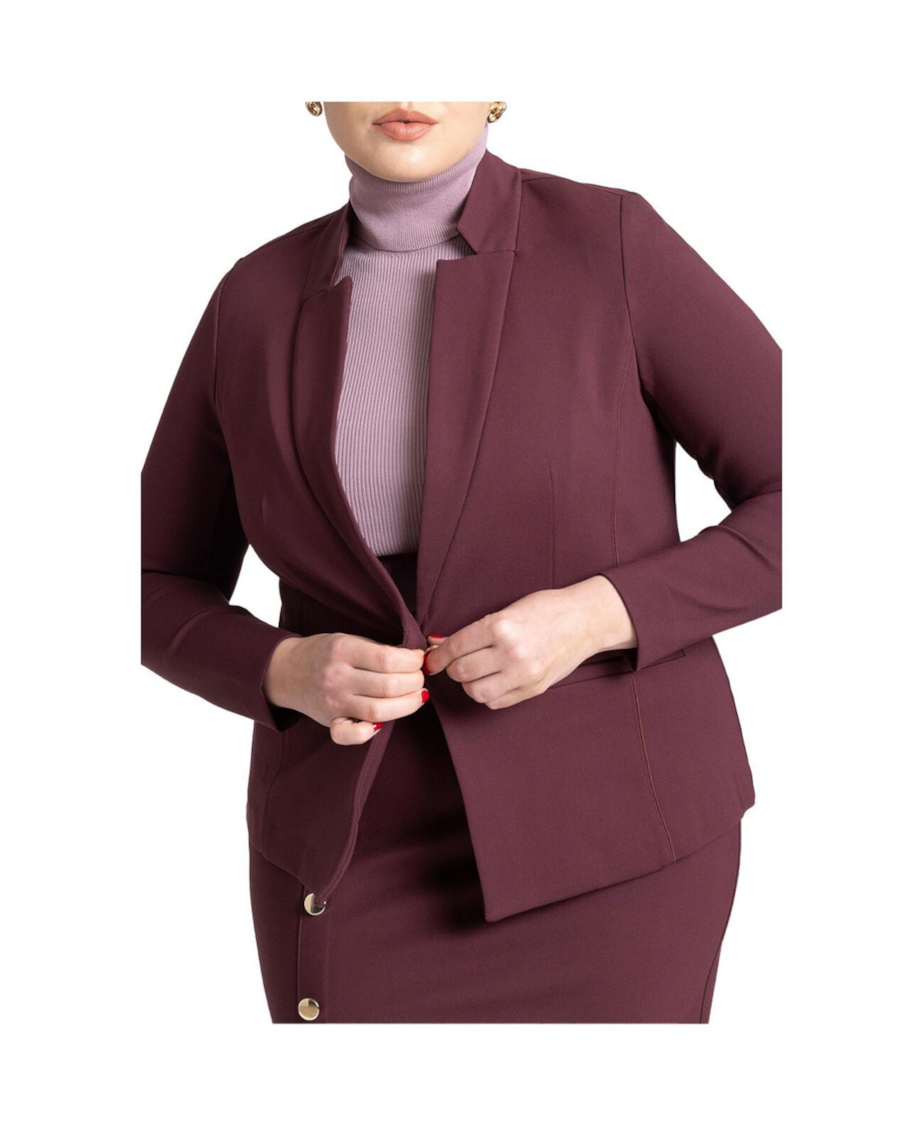 Women's Plus Size The Ultimate Stretch One Button Blazer Eloquii