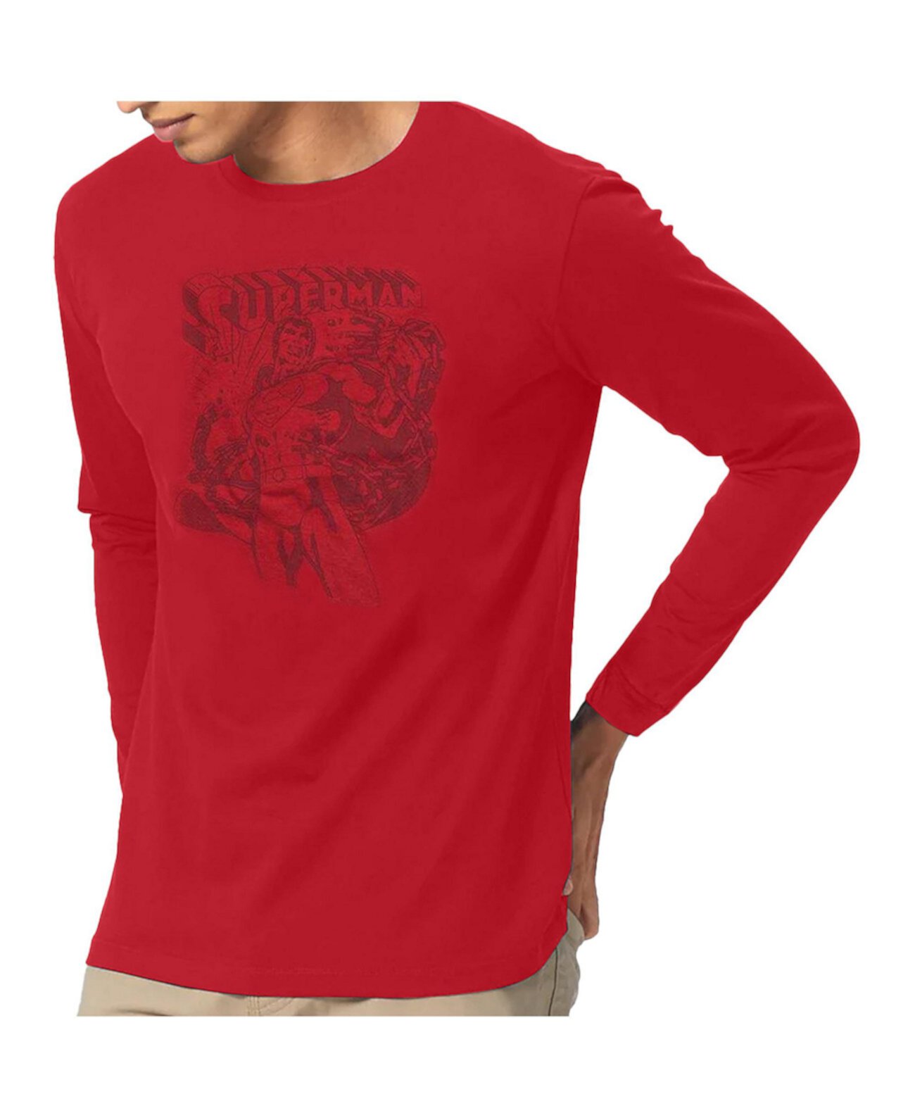 Men's Code Red Long Sleeve Adult Tee / T-Shirt Superman