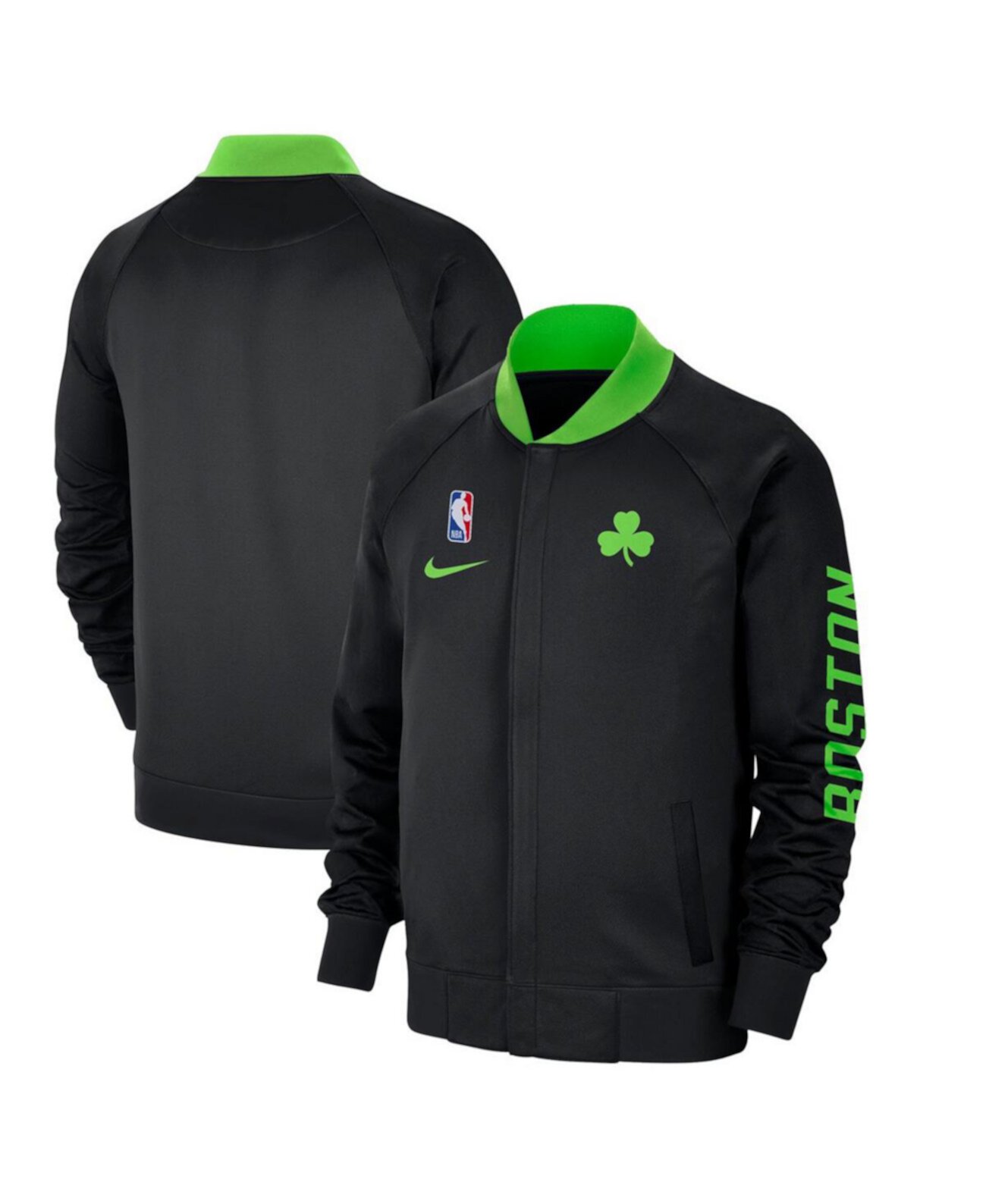 Мужская черная куртка Boston Celtics 2024/25 City Edition с полной молнией и технологией Dri-FIT от Nike Nike