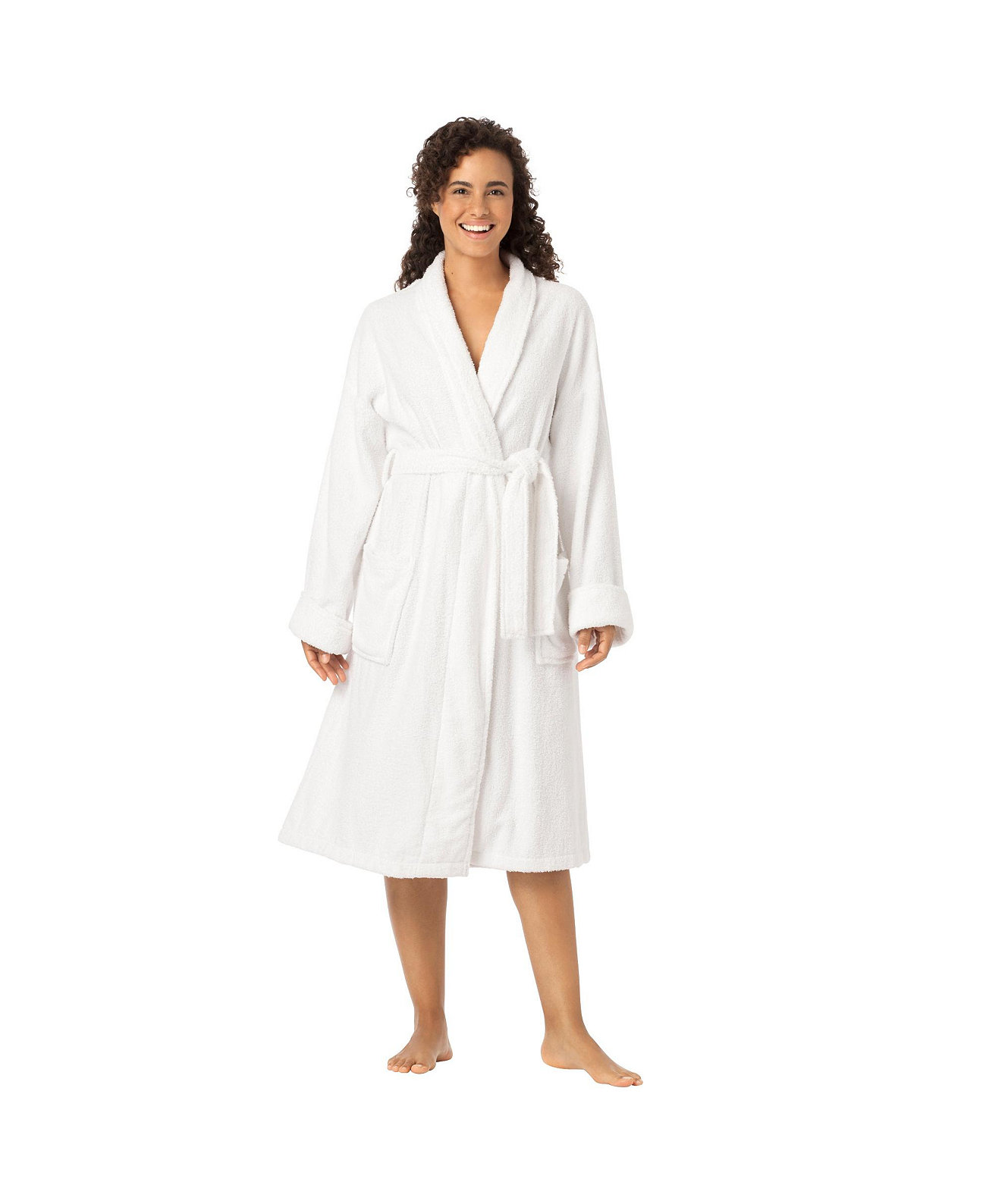 Women's Plus Size Short Terry Robe Dreams & Co.