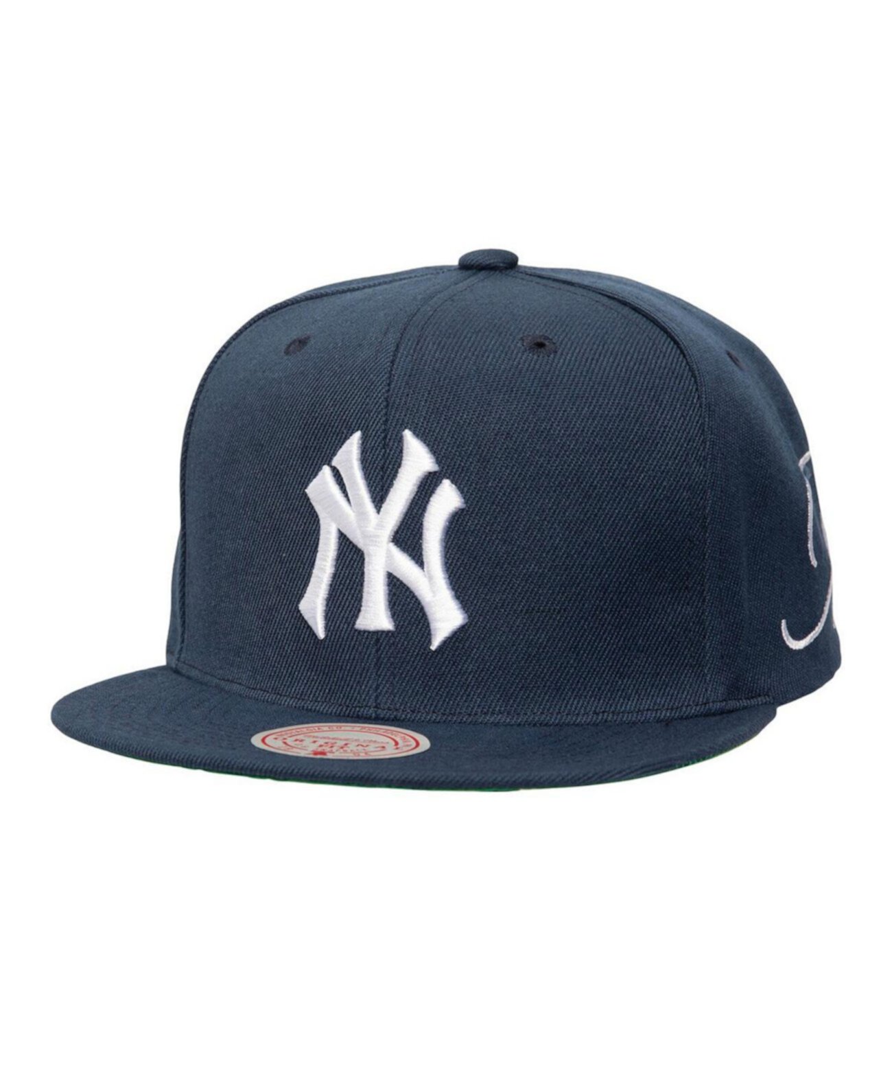 Мужская кепка New York Yankees от Just Don x MLB Lux Script Snapback темно-синего цвета, высококачественный полиэстер Mitchell & Ness