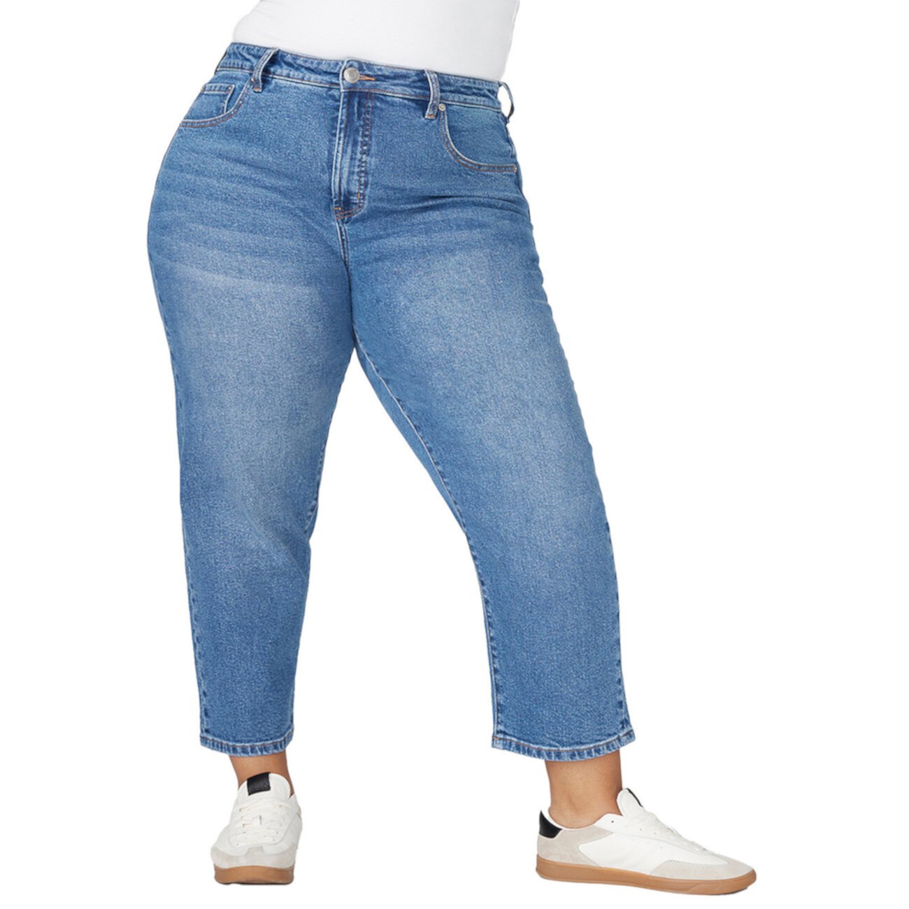 Women's Plus Size The Naomi Comfort Stretch Straight Leg Jean Crop Eloquii