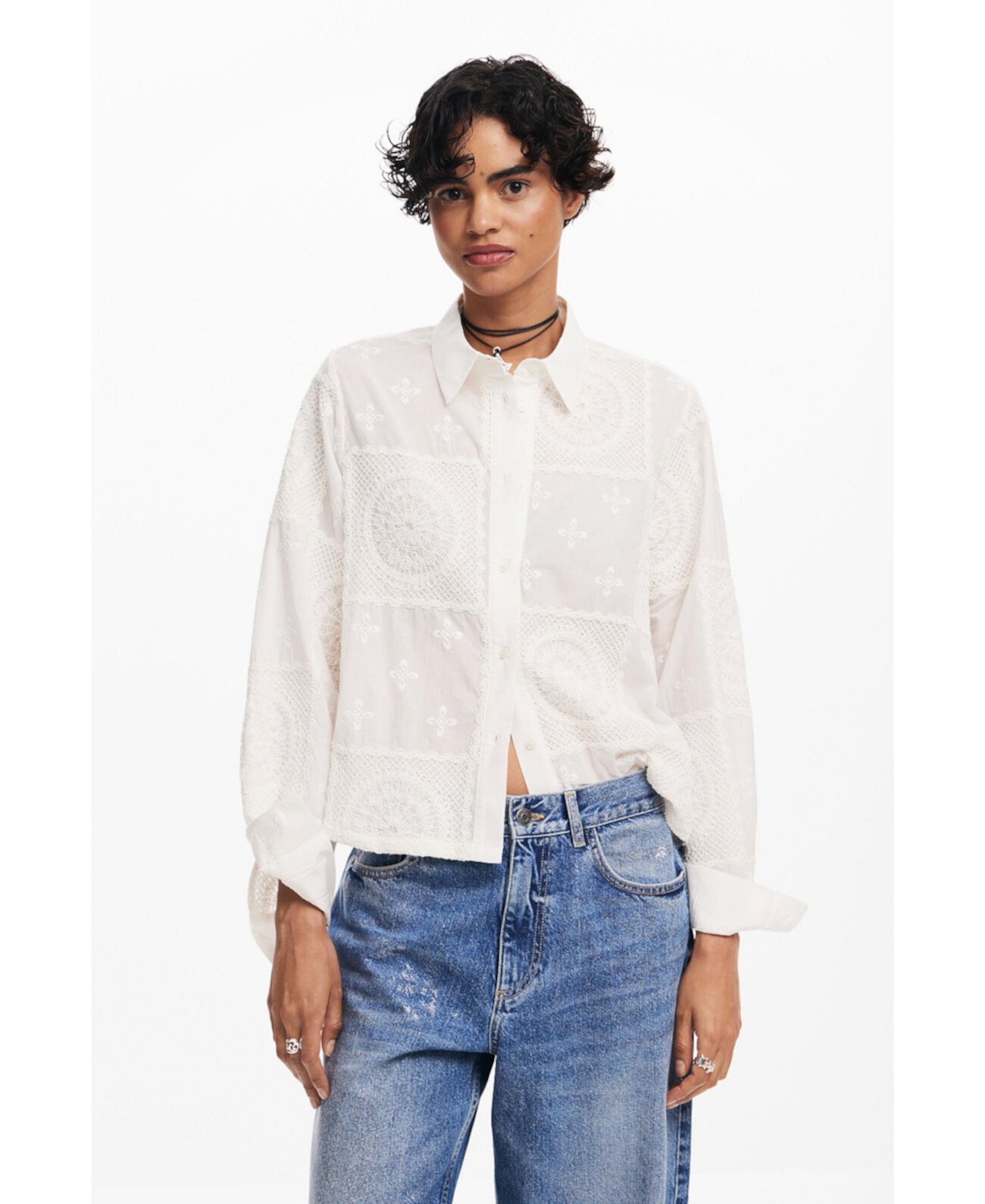 Women's Plain shirt with embroidery Desigual