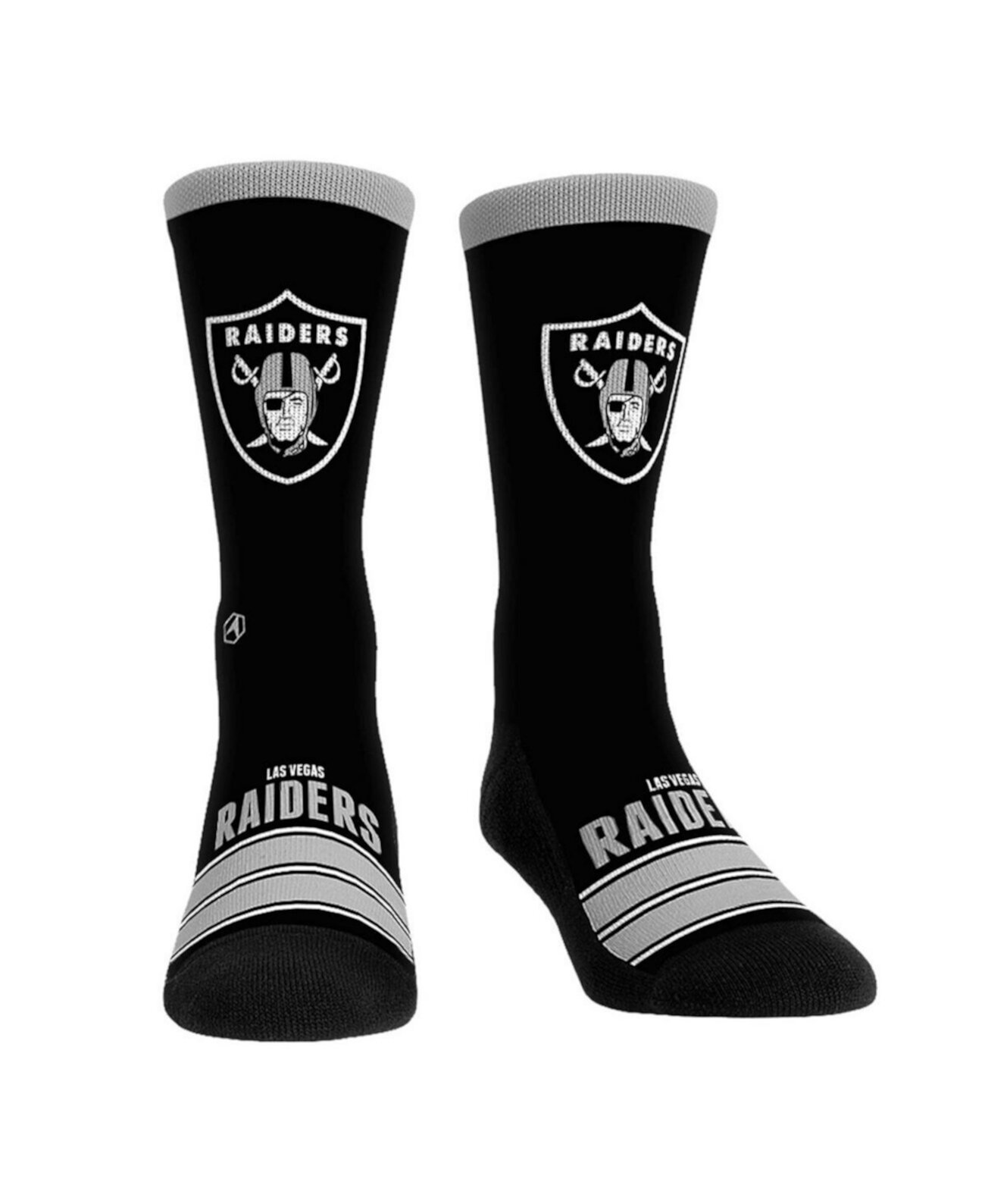 Rock Em' Men's and Women's Las Vegas Raiders Gametime Stripe Crew Socks Rock 'Em