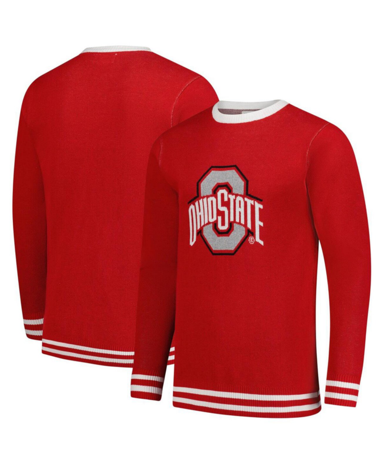 Men's and Women's Scarlet Ohio State Buckeyes Renew Knit Vintage Pullover Sweater Uscape Apparel