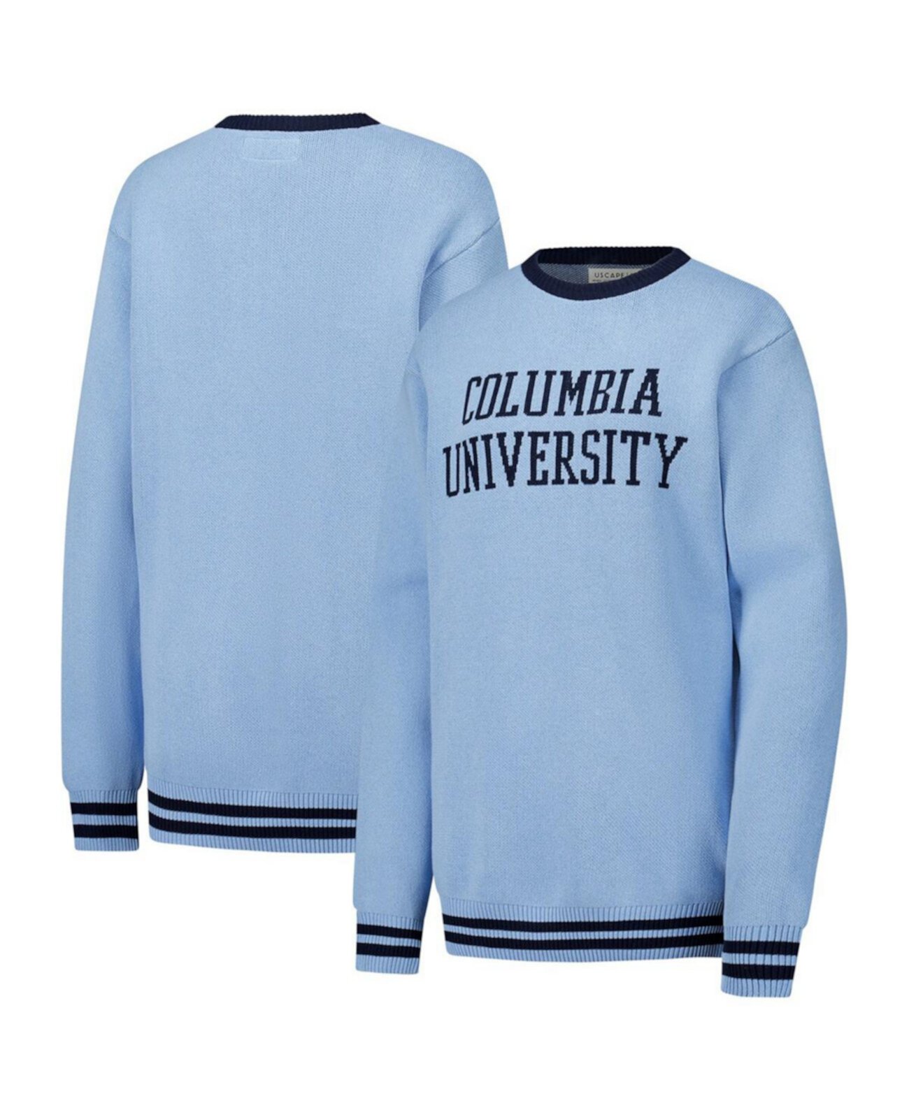 Men's and Women's Light Blue Columbia University Renew Knit Vintage Pullover Sweater Uscape Apparel