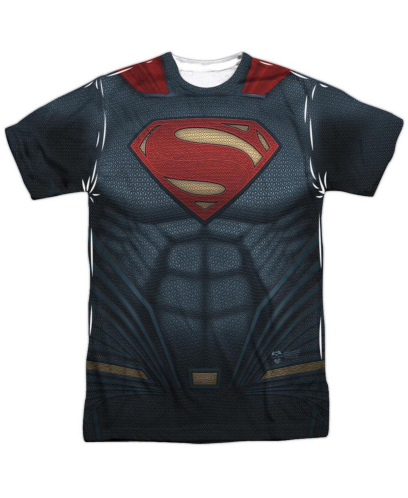 Men's Superman Uniform Short Sleeve Adult Poly Crew Tee / T-Shirt Batman V Superman