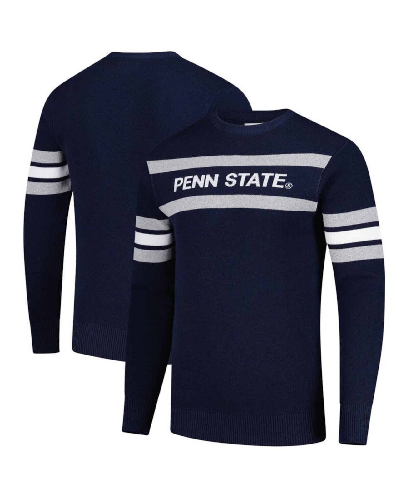 Men's and Women's Navy Penn State Nittany Lions Renew Knit Vintage Pullover Sweater Uscape Apparel