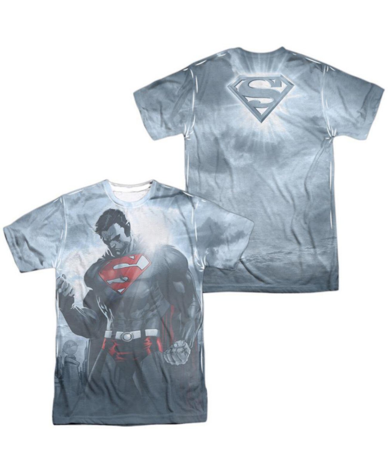 Men's Light Of The Sun (Front/Back Print) Short Sleeve Adult 100% Poly Crew Tee / T-Shirt Superman