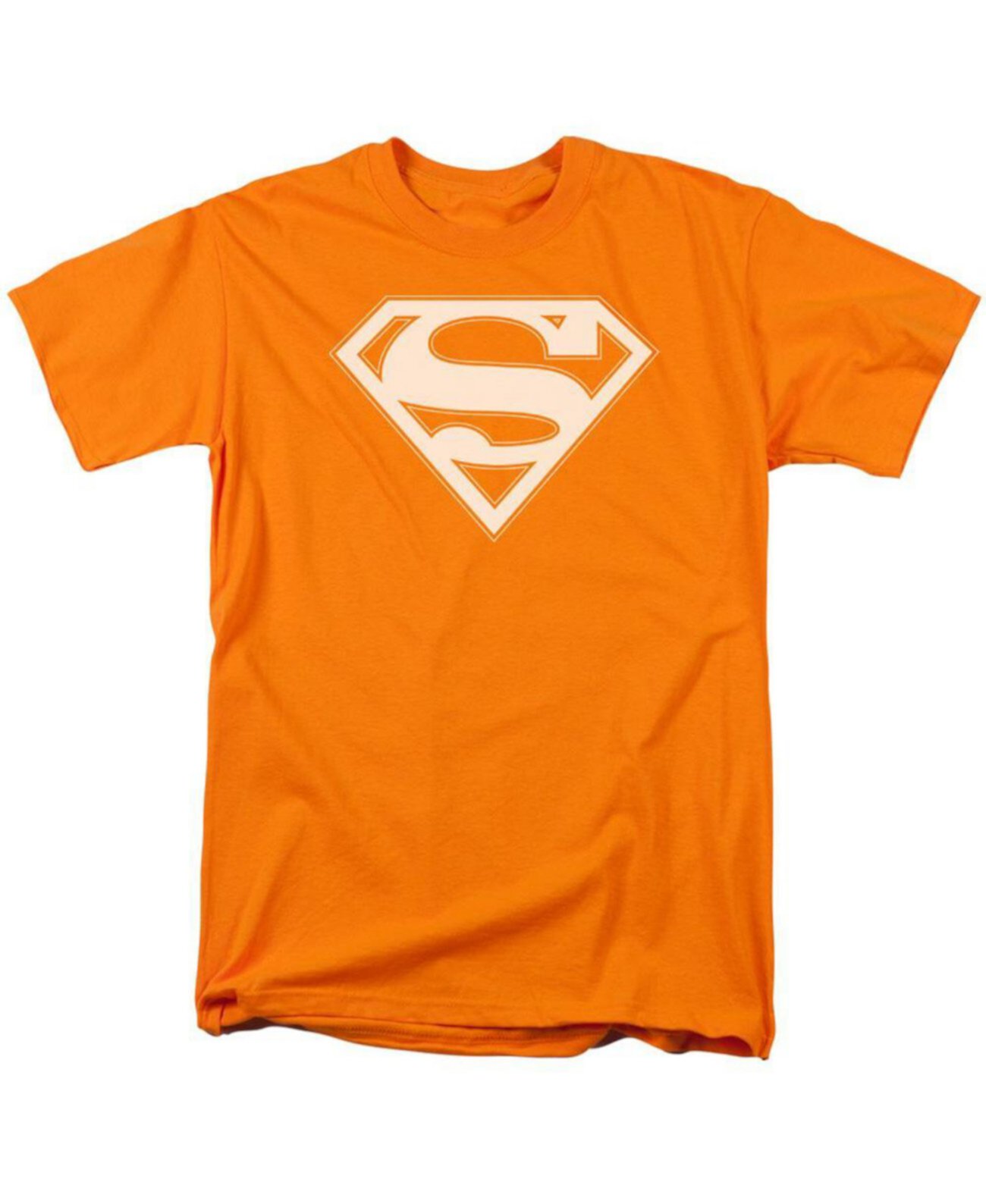 Men's Orange & White Shield Short Sleeve Adult Tee / T-Shirt Superman