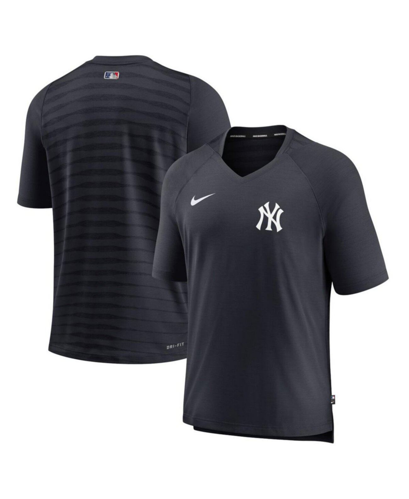 Men's Navy New York Yankees Authentic Collection Pregame Raglan Performance V-Neck T-Shirt Nike