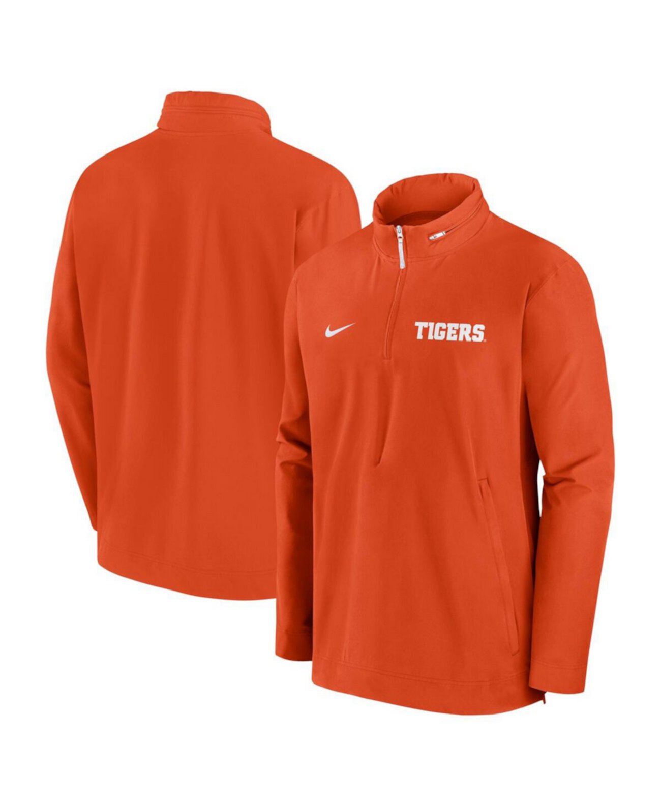 Мужская оранжевая куртка Clemson Tigers Sideline Coaches с молнией 1/4 и скрытым капюшоном от Nike Nike