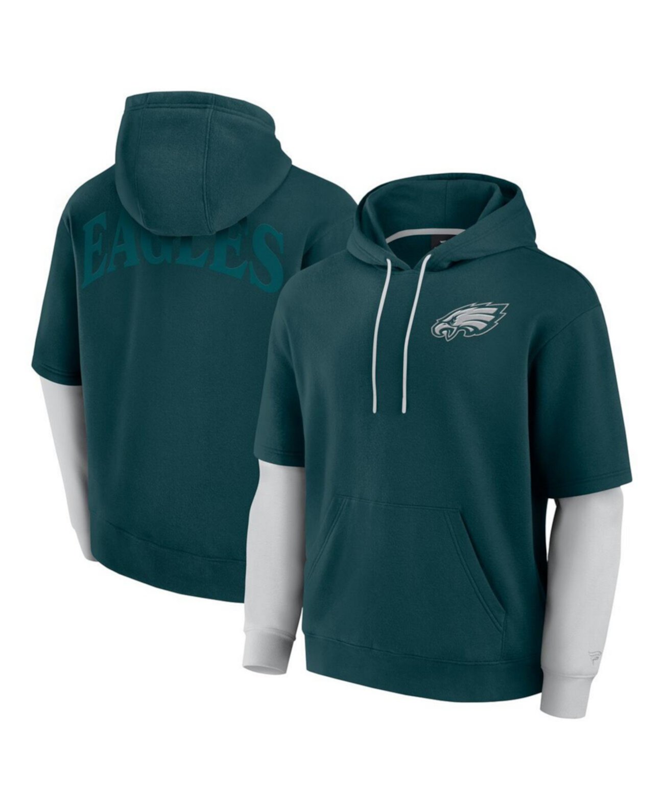 Универсальная толстовка Philadelphia Eagles Sleek Elements для мужчин и женщин с флисовой подкладкой и карманом-кенгуру Fanatics