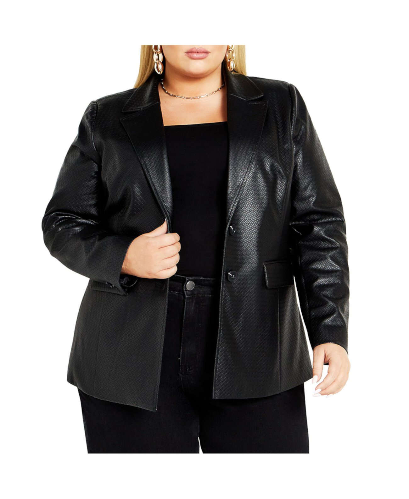 Plus Size Fallon Faux Leather Jacket City Chic