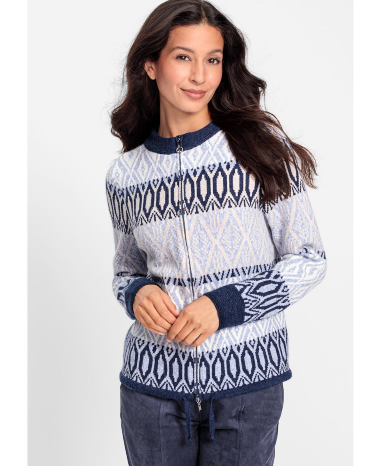 Women's Nordic Jacquard Sweater Cardigan Olsen