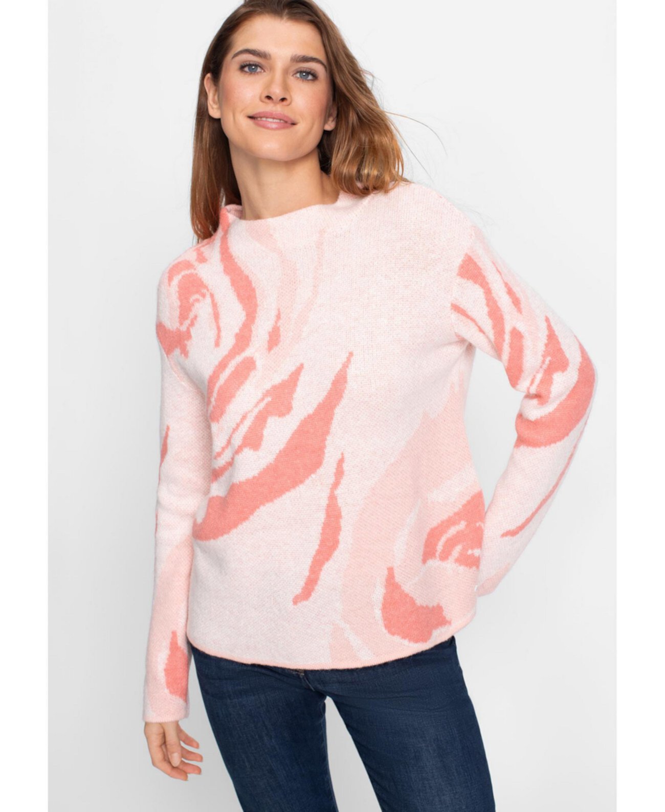 Women's Abstract Rose Pullover Olsen