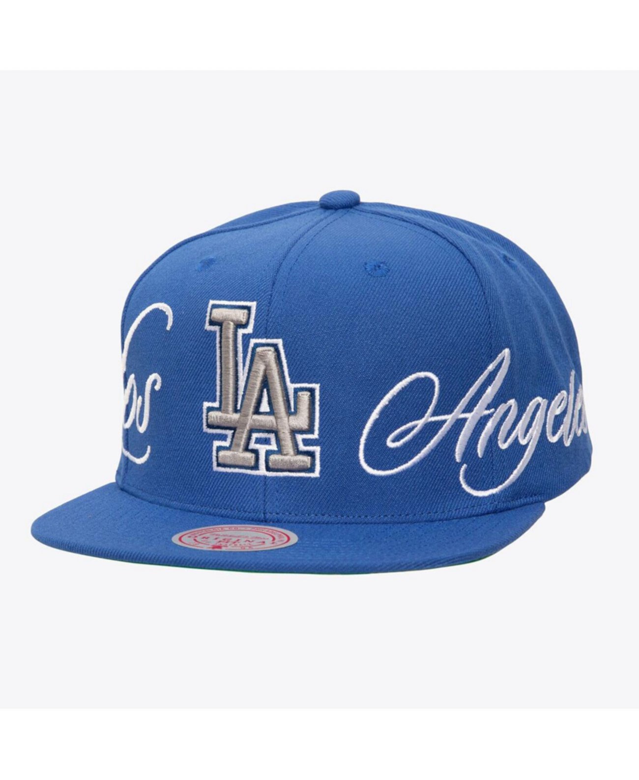 Мужская кепка Los Angeles Dodgers Just Don x MLB Lux Script Snapback, высокая корона, шестиклинная конструкция, полиэстер Mitchell & Ness