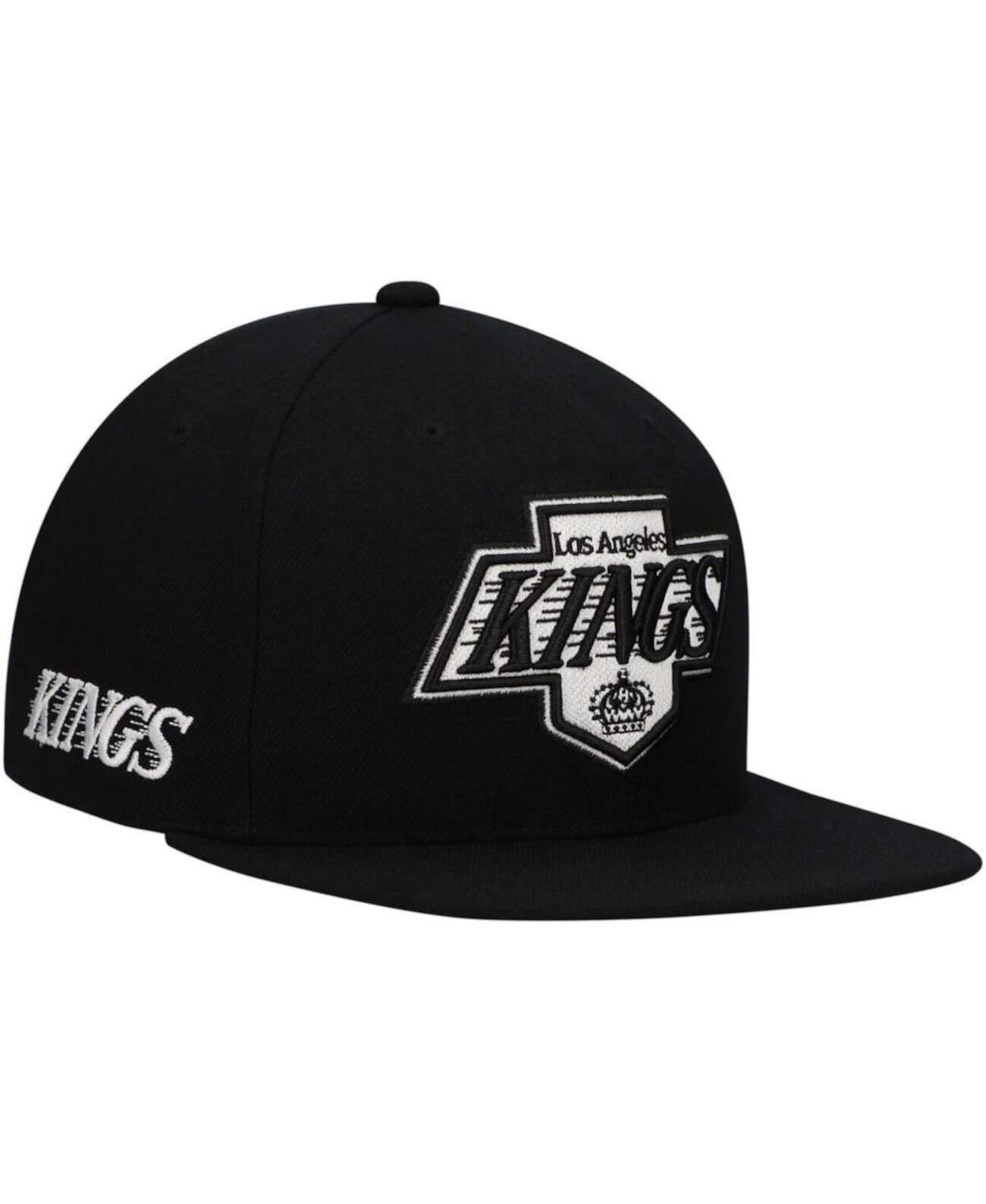 Кепка Los Angeles Kings черная с шестью панелями и вышивкой, регулируемого размера Mitchell & Ness