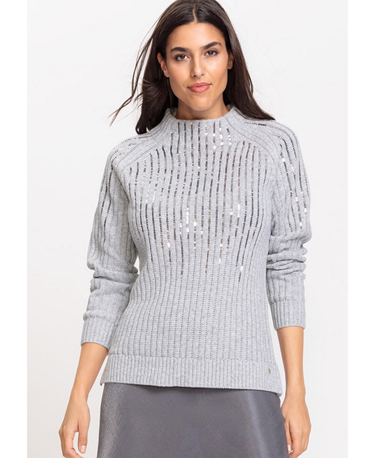 Women's Sequin Rib Knit Pulllover Olsen