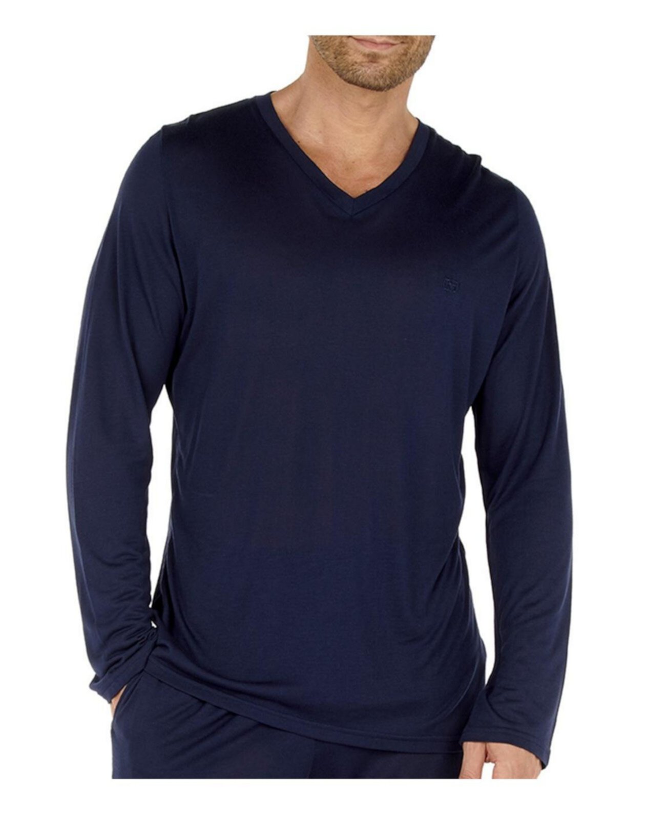 Men's Cocooning Long Sleeve V-Neck T- Shirt Hom Usa