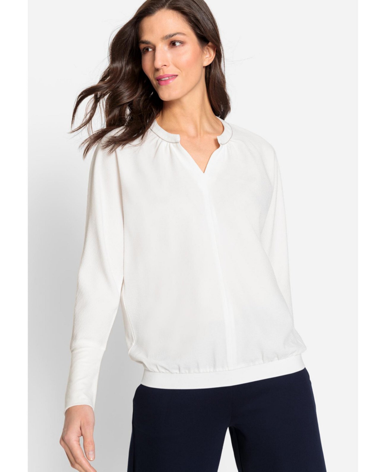 Women's Long Sleeve Dressy Crepe TShirt Olsen