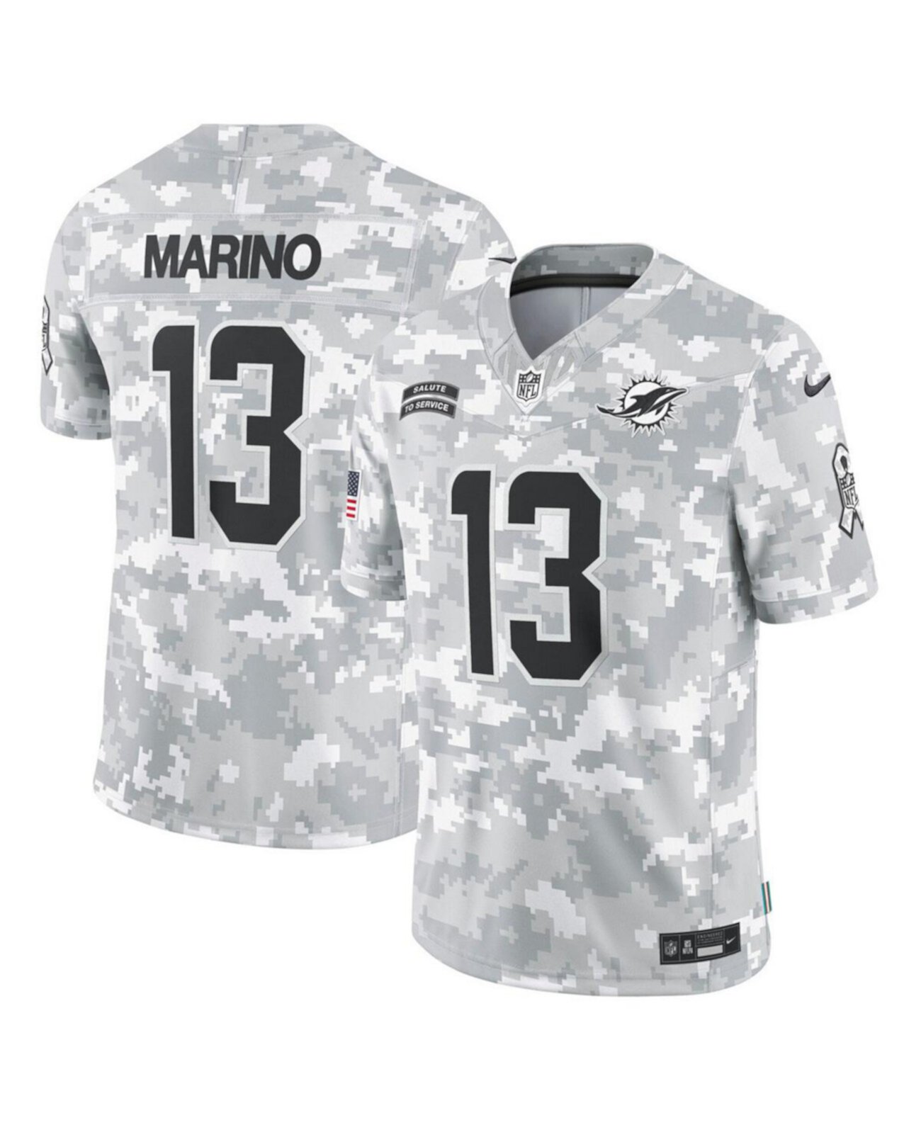 Men's Dan Marino Arctic Camo Miami Dolphins 2024 Salute to Service Retired Player Limited Jersey Nike