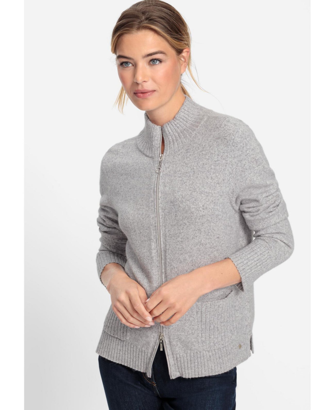 Women's Zip Front Sweater Cardigan Olsen