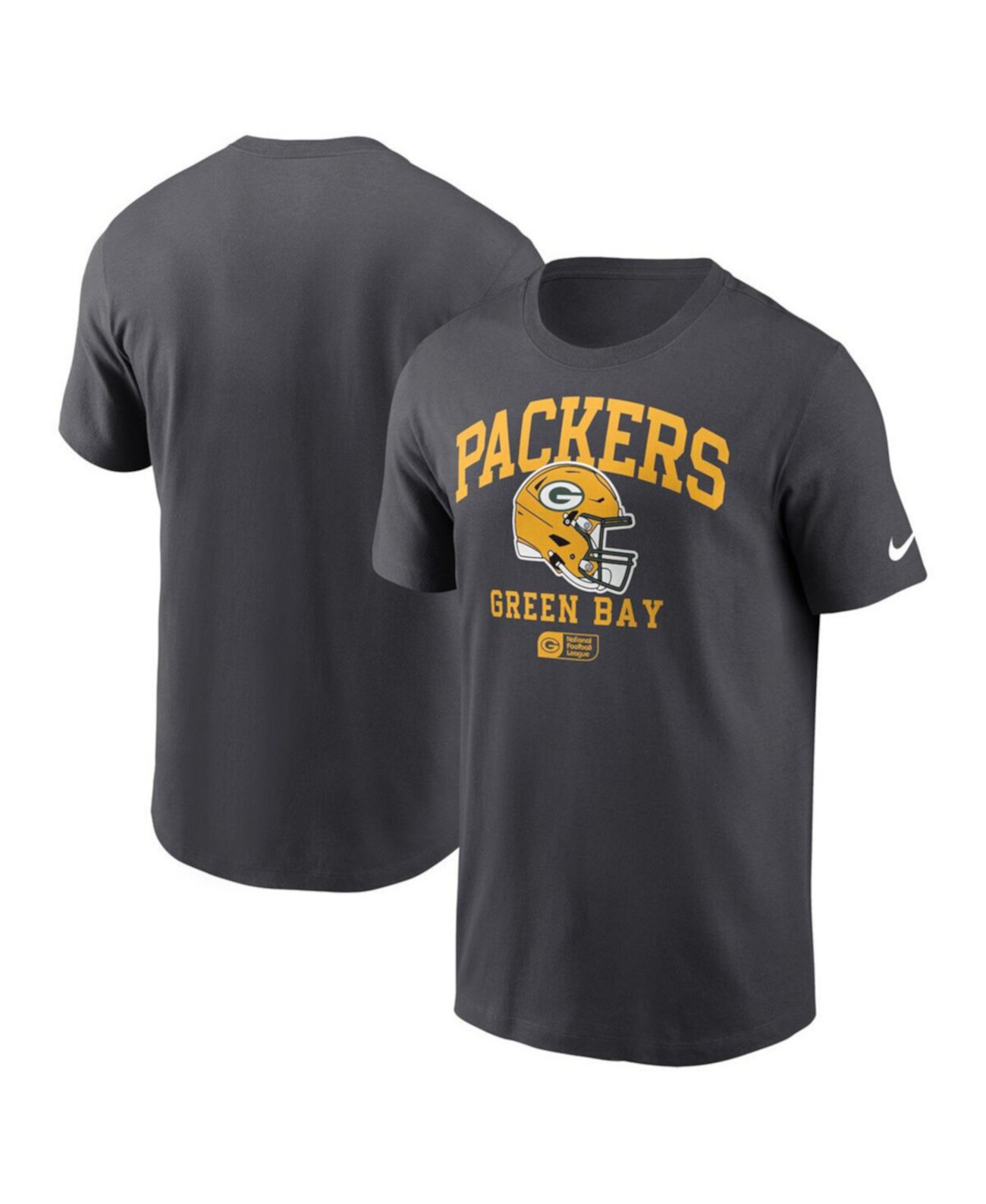 Men's Anthracite Green Bay Packers Helmet Essential T-Shirt Nike