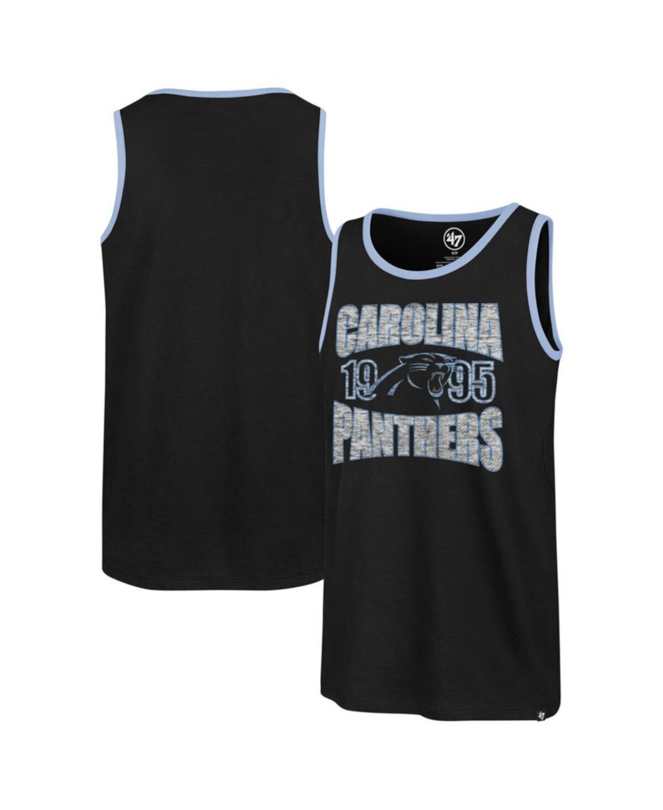 Men's Black Carolina Panthers Upload Franklin Tank Top '47 Brand