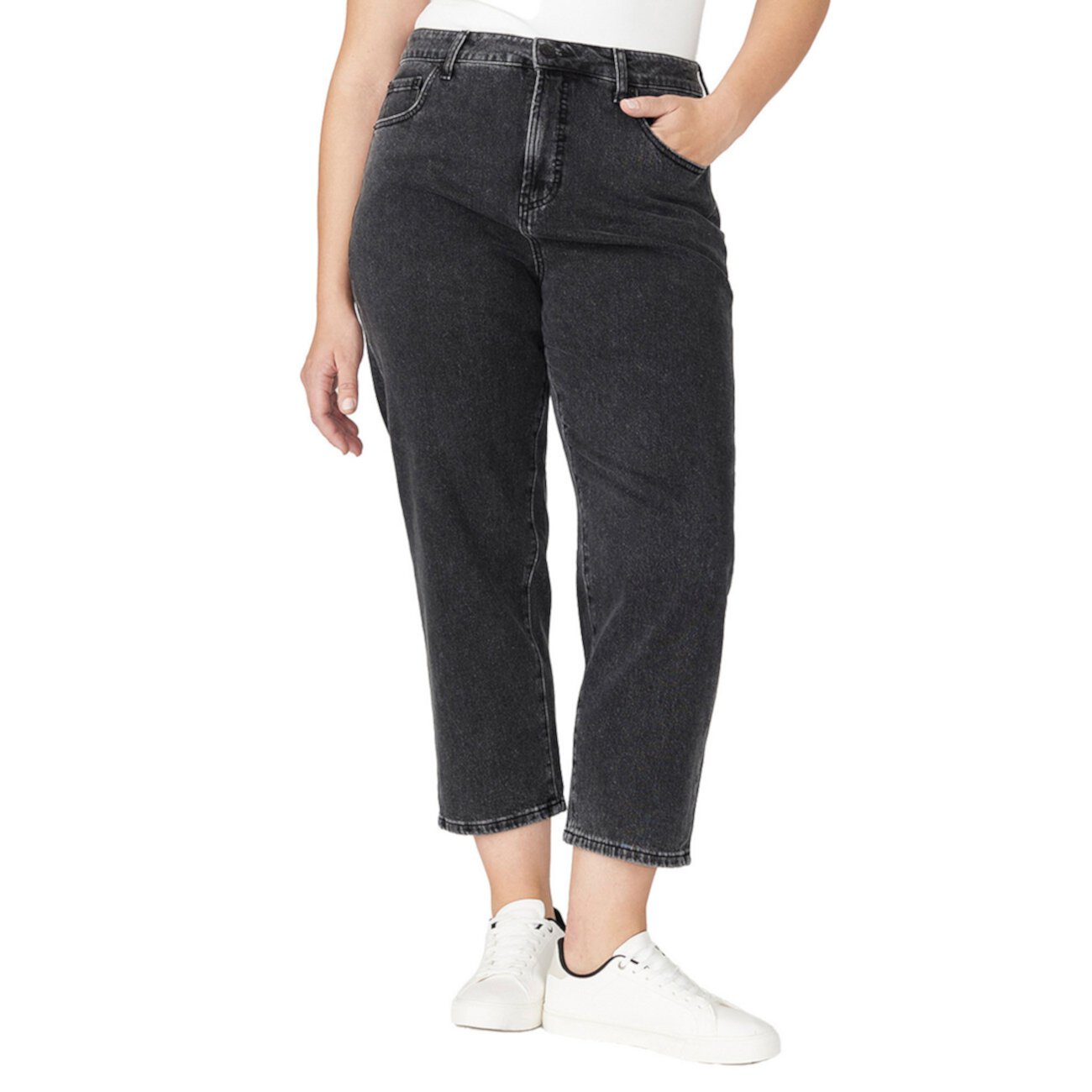 Women's Plus Size The Naomi Comfort Stretch Straight Leg Jean Crop Eloquii