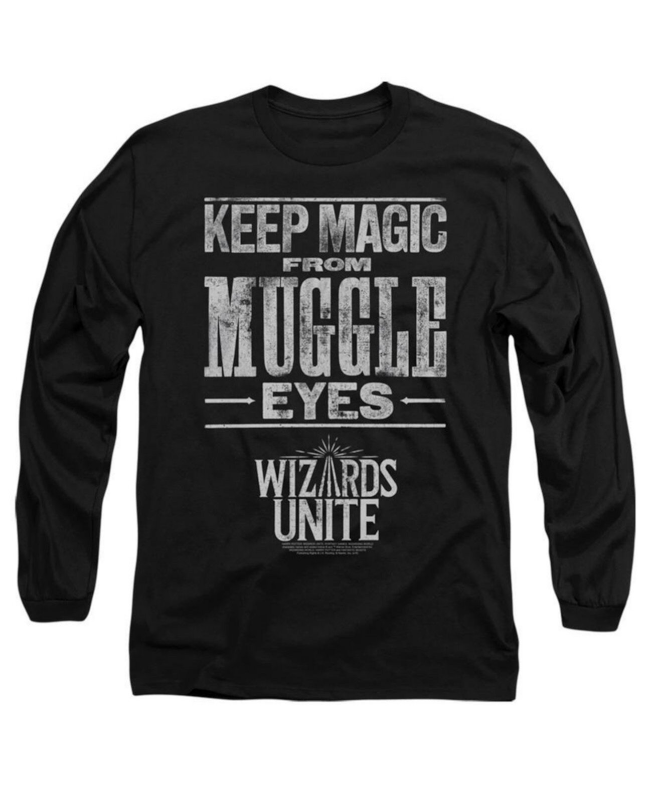 Big & Tall Wizards Unite Hidden Magic Long Sleeve Adult Tee / T-Shirt Harry Potter