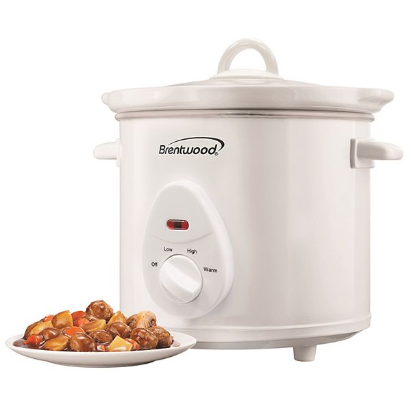 Brentwood SC-135W Kitchen 3 Quart Slow Cooker with Multiple Heat Settings, White Brentwood