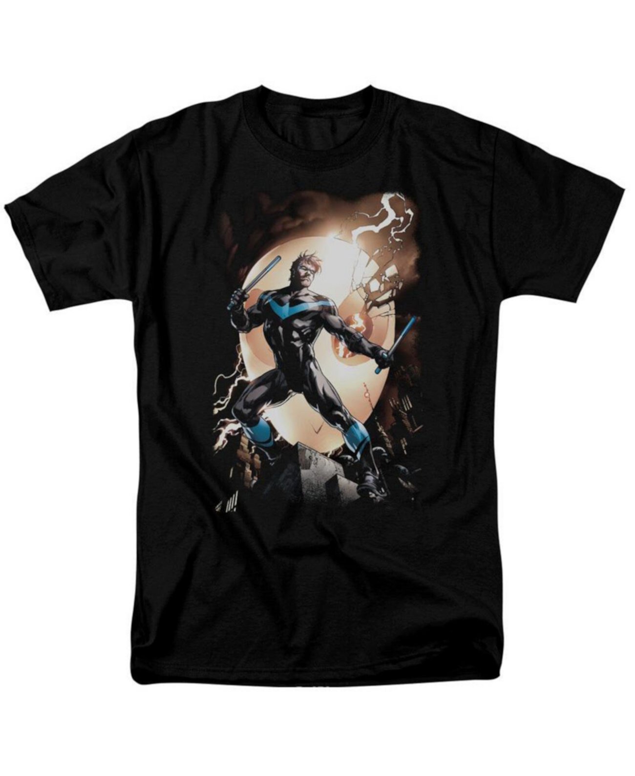 Men's Nightwing Against Owls Short Sleeve Adult Tee / T-Shirt Batman