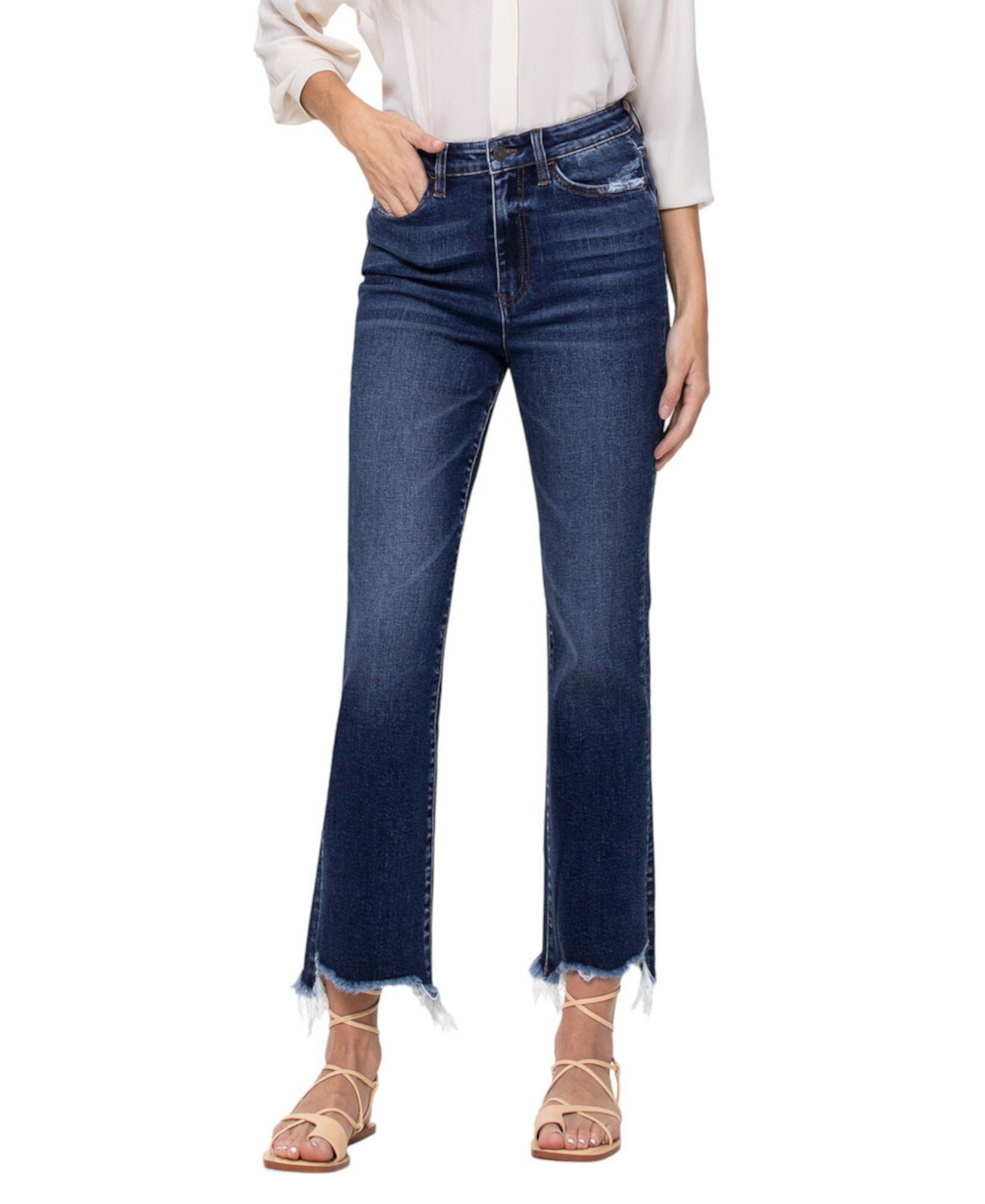 Women's Super High Rise Step Hem Ankle Flare Jeans Vervet