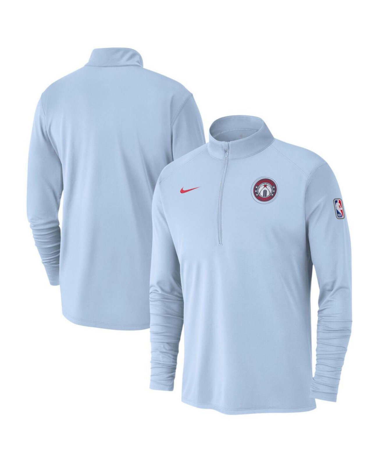 Men's Light Blue Washington Wizards 2024/25 City Edition Authentic Coaches Performance Half-Zip Top Nike